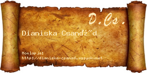 Dianiska Csanád névjegykártya
